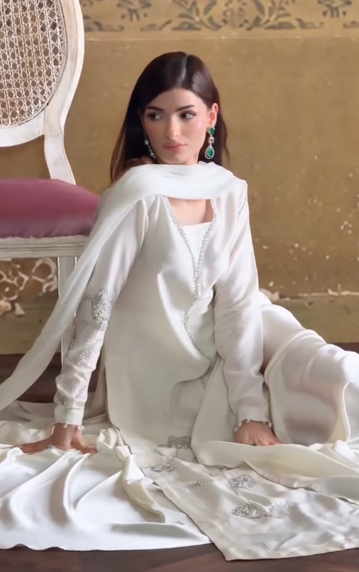 Women's Ivory Embroidered Kurta Palazzo Set with Dupatta | Premium Party & Festive Ethnic Wear