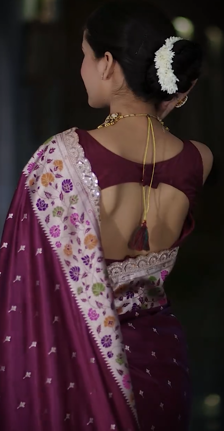 Festive Glam: Floral Paithani Border Saree Look ✨