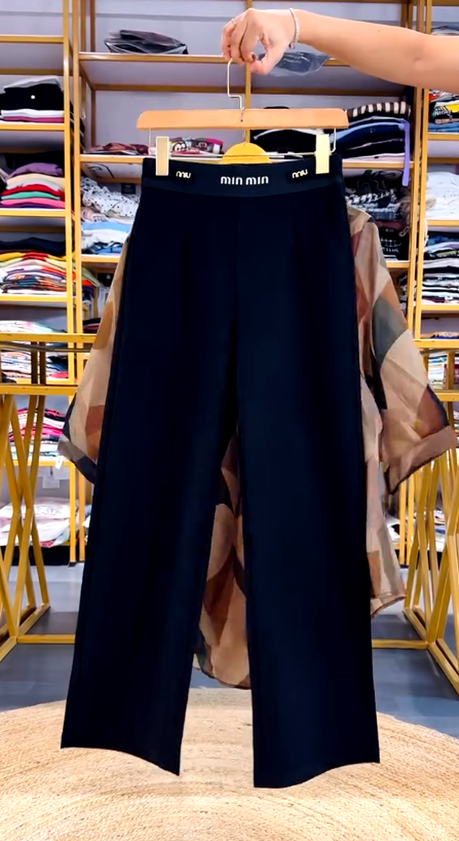 Trendy Printed Shirt & Solid Black Wide-Leg Pant Combo | Stylish Casual Co-Ord Set