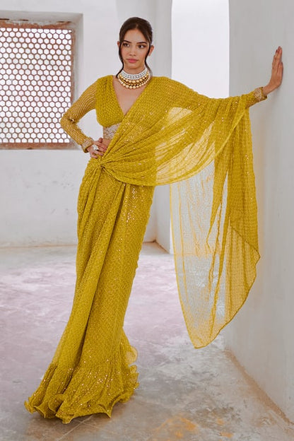 Stylish Embroidered Party Wear Saree for Modern Women