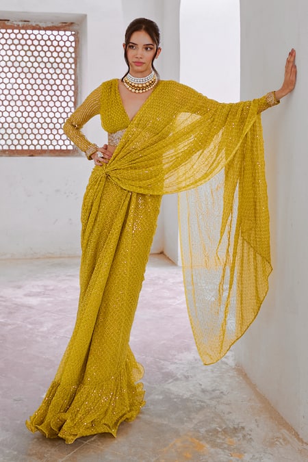 Stylish Embroidered Party Wear Saree for Modern Women
