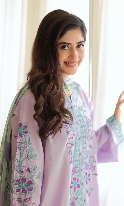 Women's Lavender Embroidered Kurta Palazzo Set with Dupatta