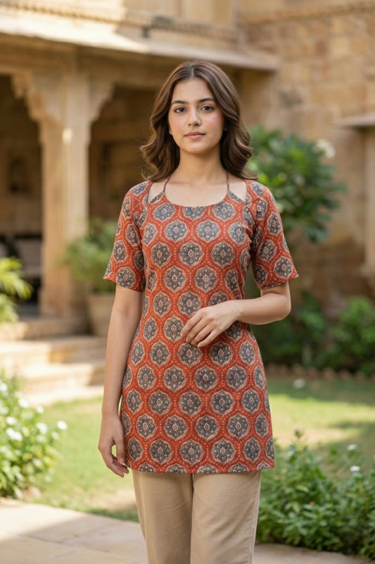 Floral Printed Casual Kurti