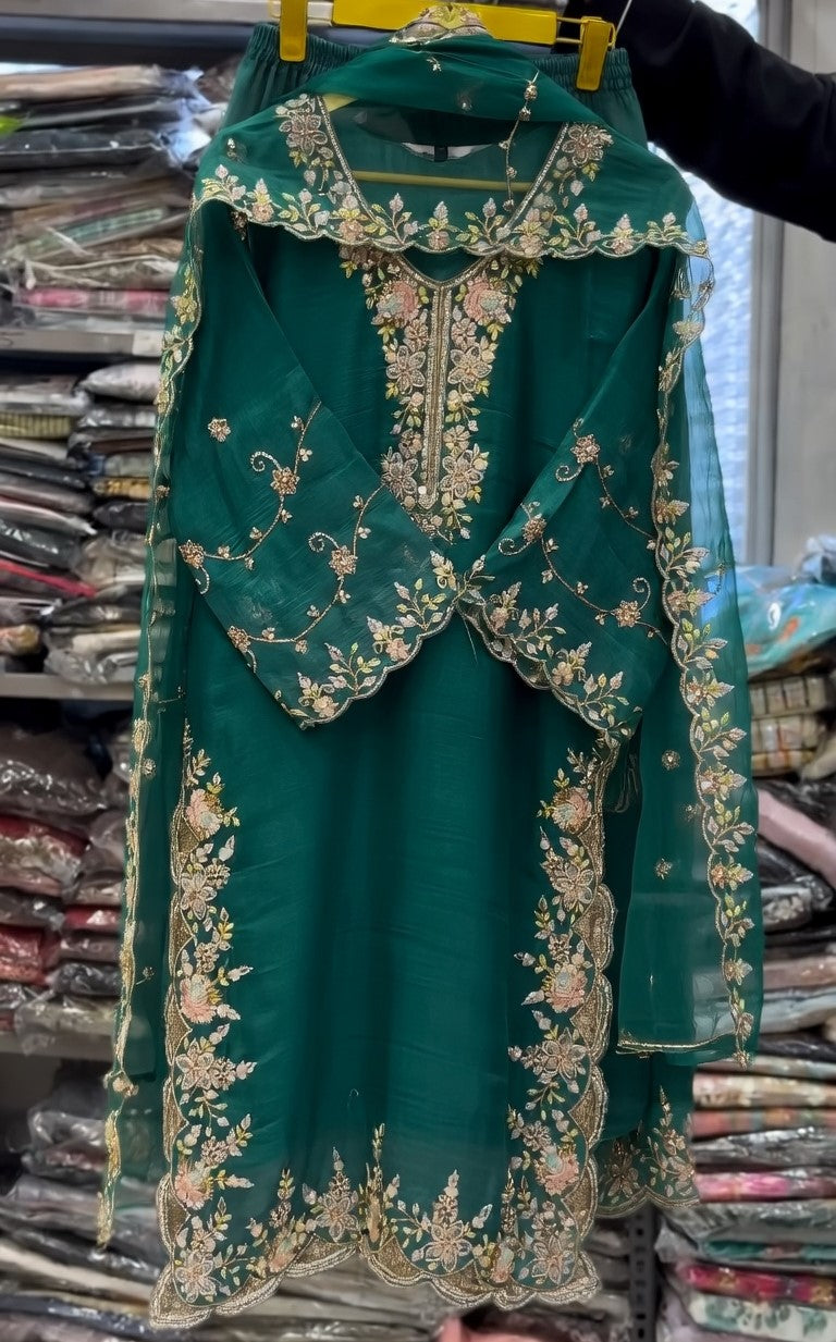 Embroidered Kurta Set with Dupatta