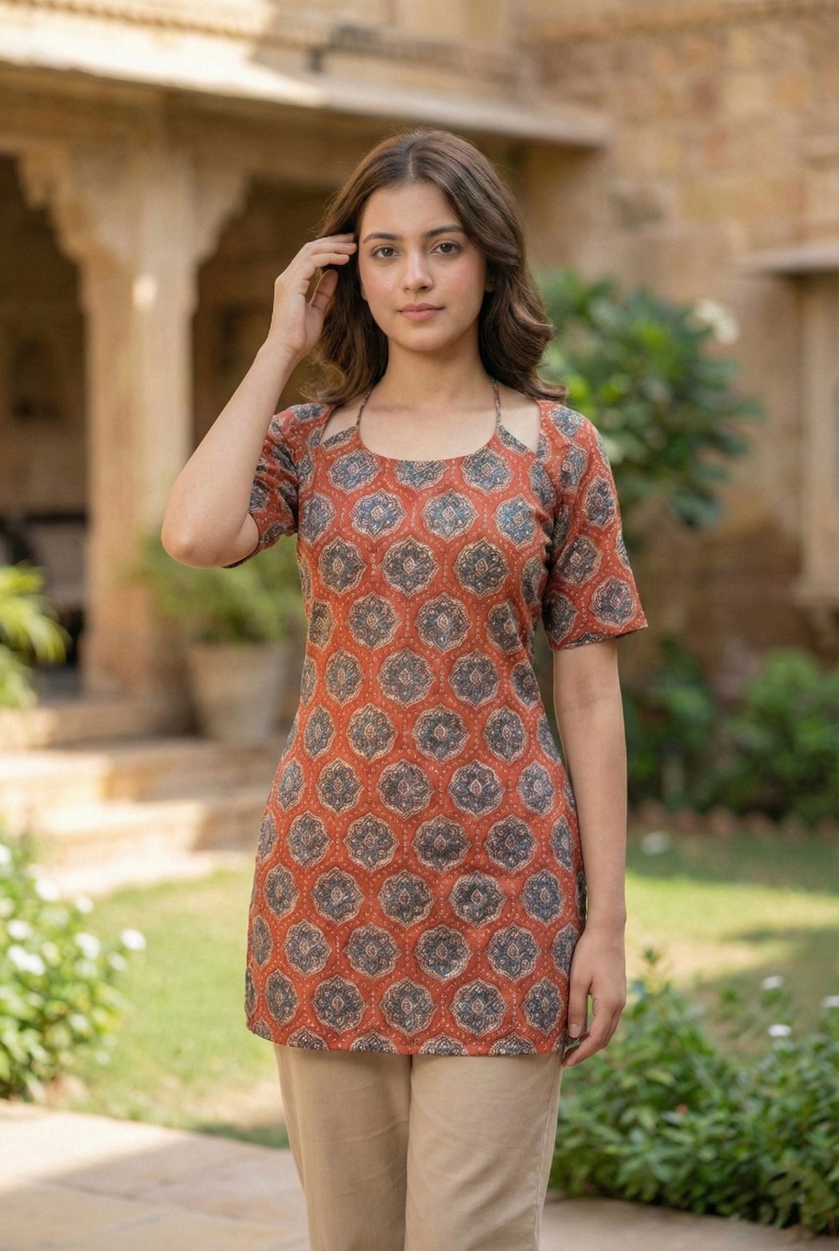 Floral Printed Casual Kurti
