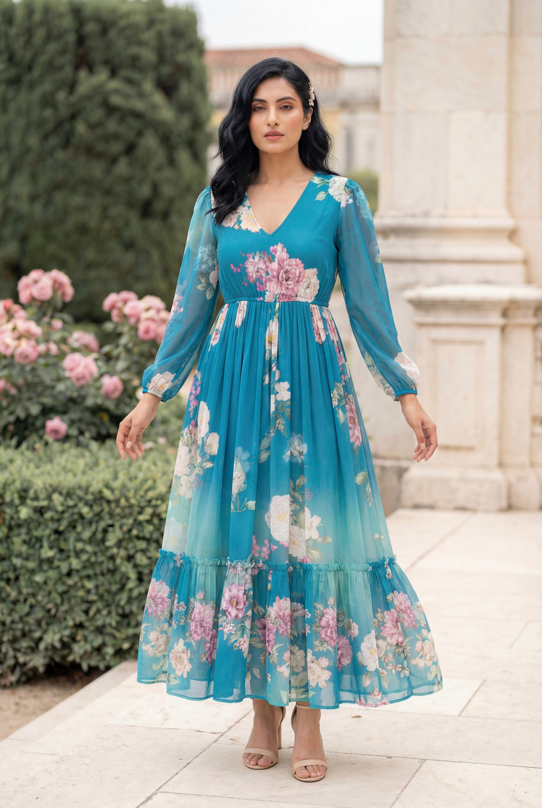 Trendy Printed Party Dress