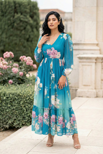 Trendy Printed Party Dress