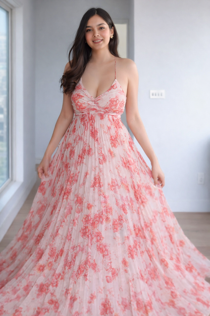 Elegant Floral One-Shoulder Maxi Dress