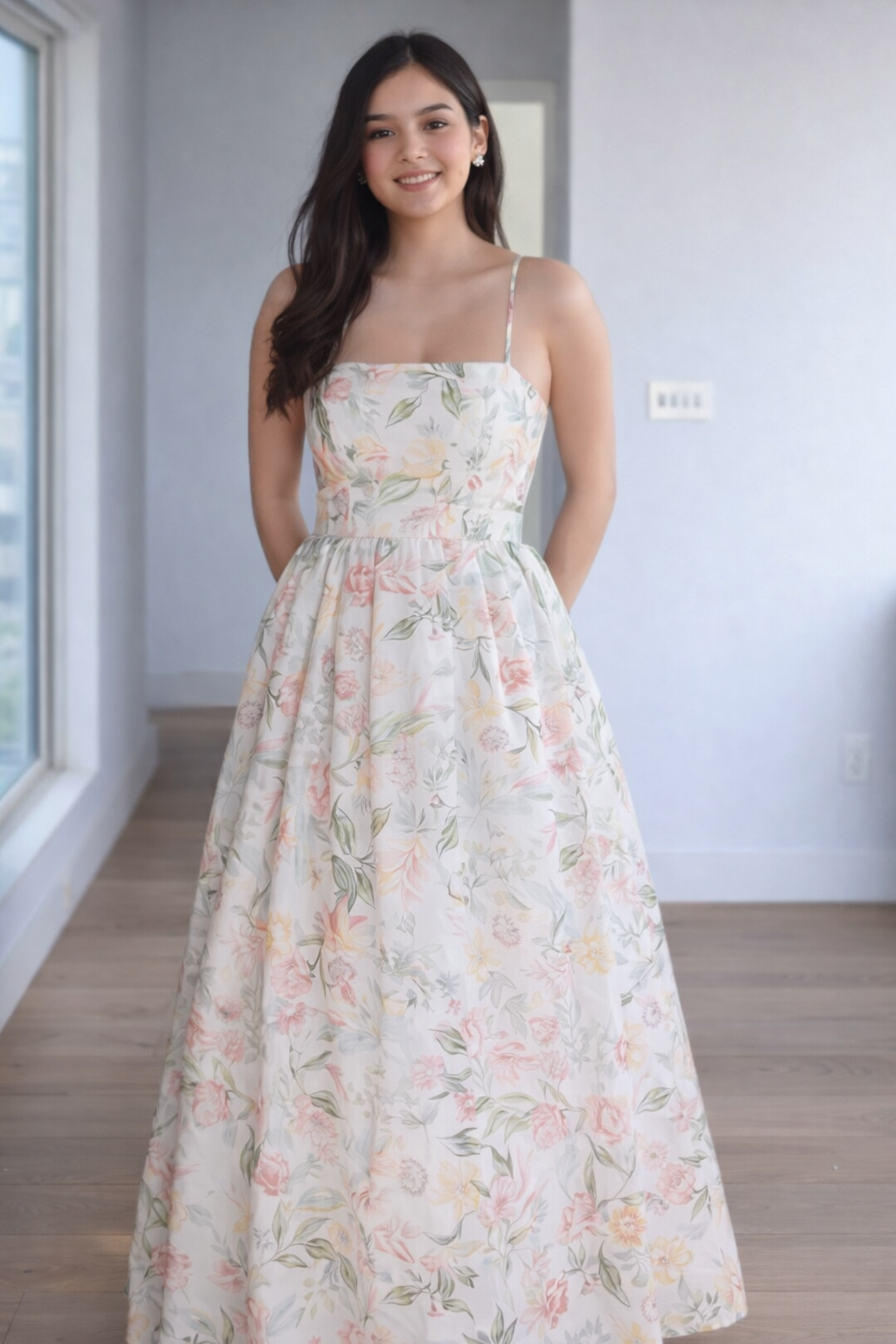 Elegant Floral One-Shoulder Maxi Dress