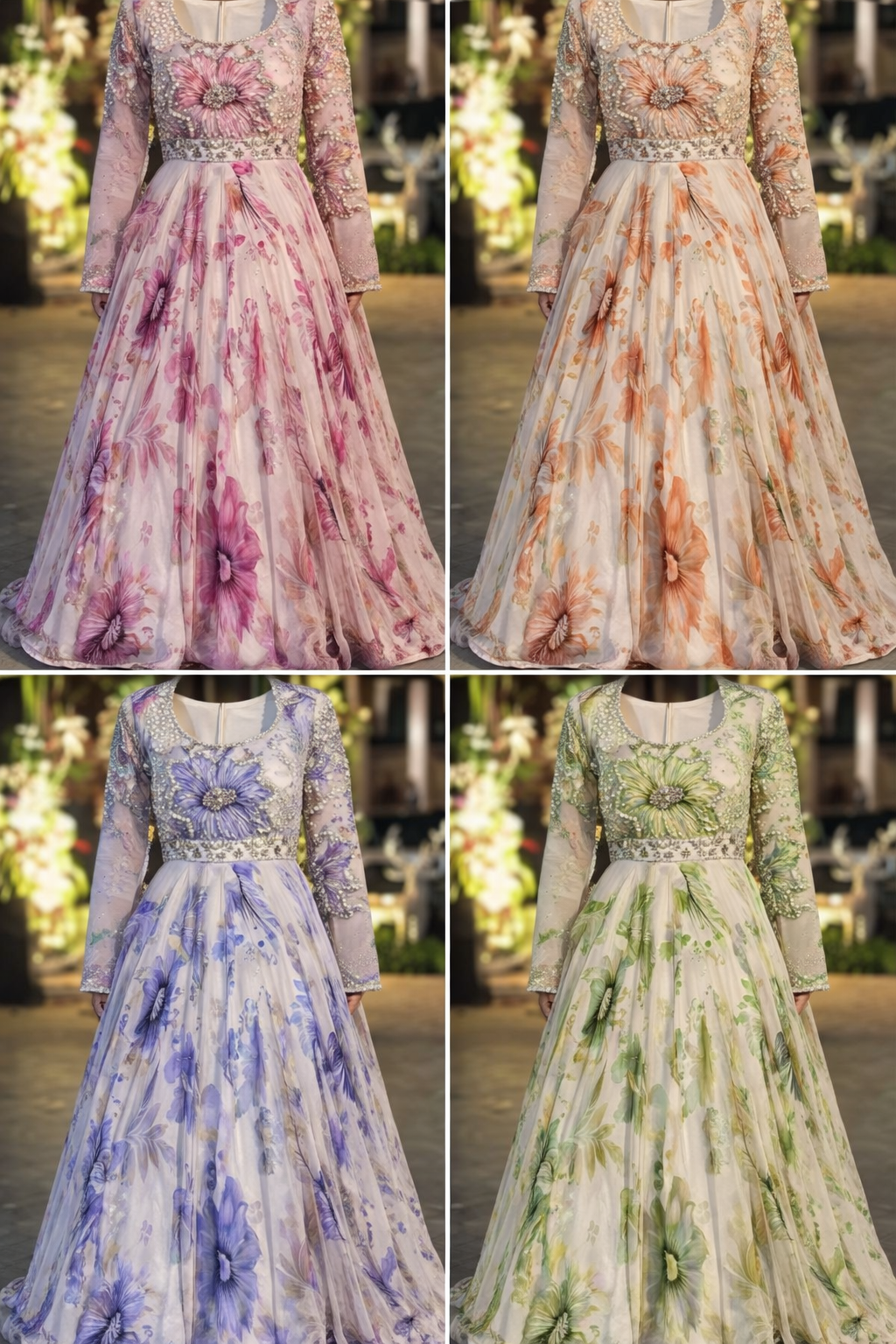 Lavender Bloom Designer Anarkali Gown