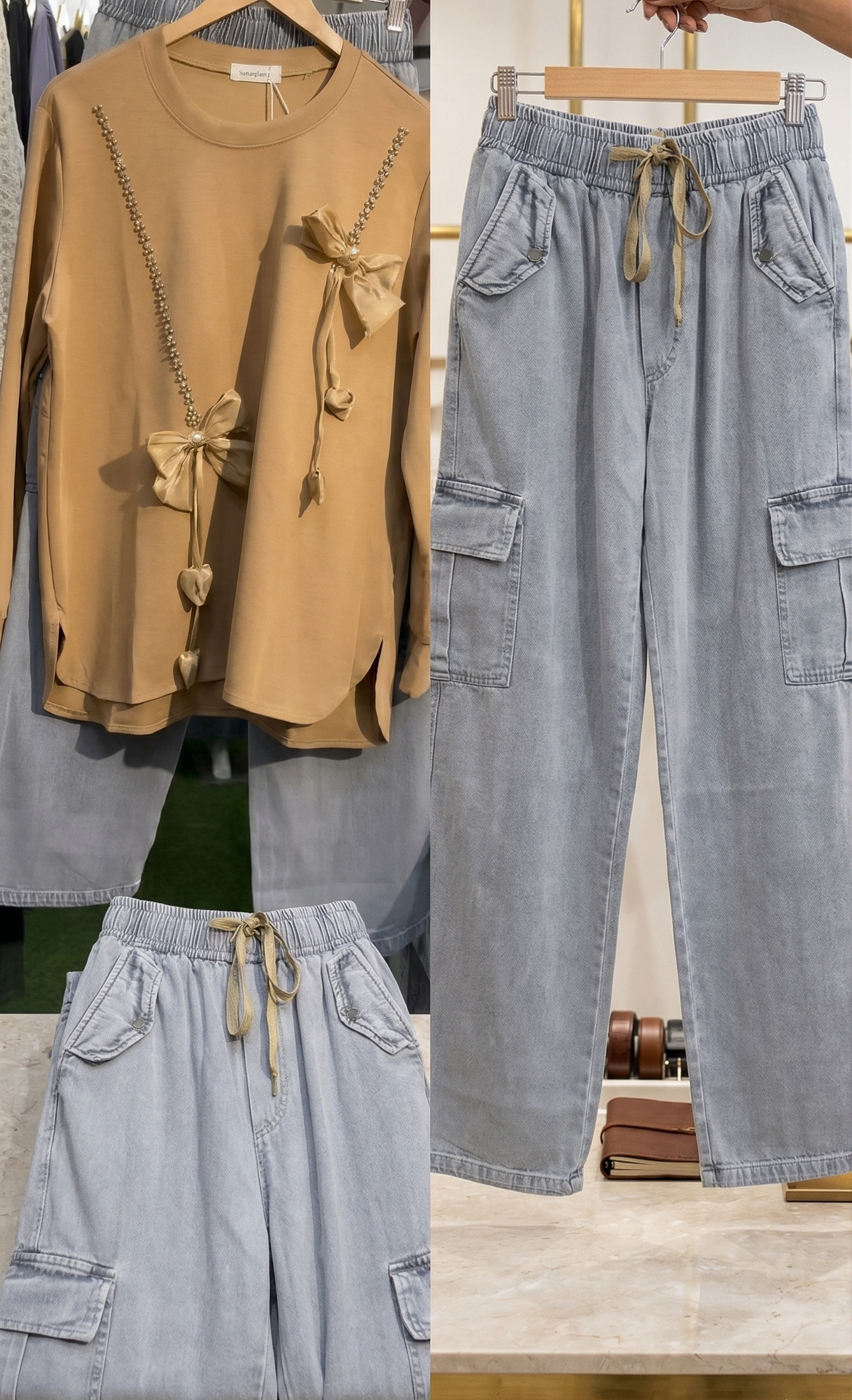 Elegant Bow Detail  Top with Denim Pant | Stylish Casual & Daily Wear Outfit