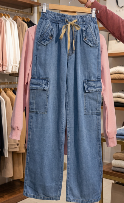 Elegant Bow Detail  Top with Denim Pant | Stylish Casual & Daily Wear Outfit