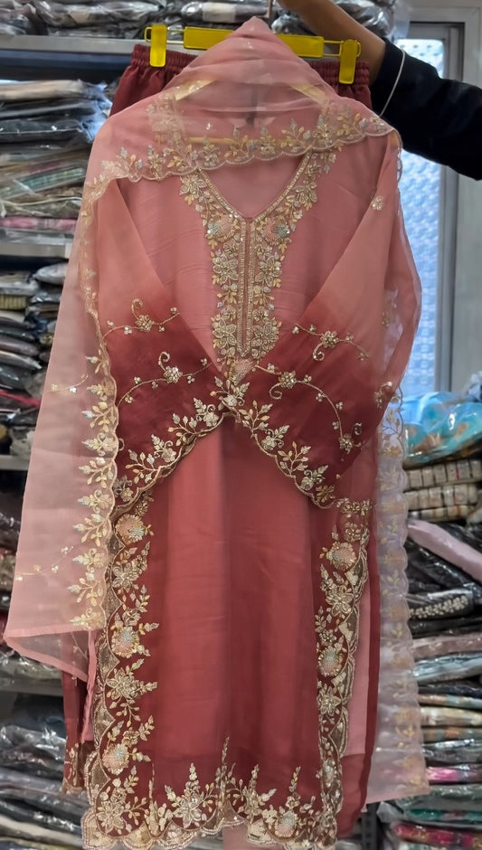 Embroidered Kurta Set with Dupatta