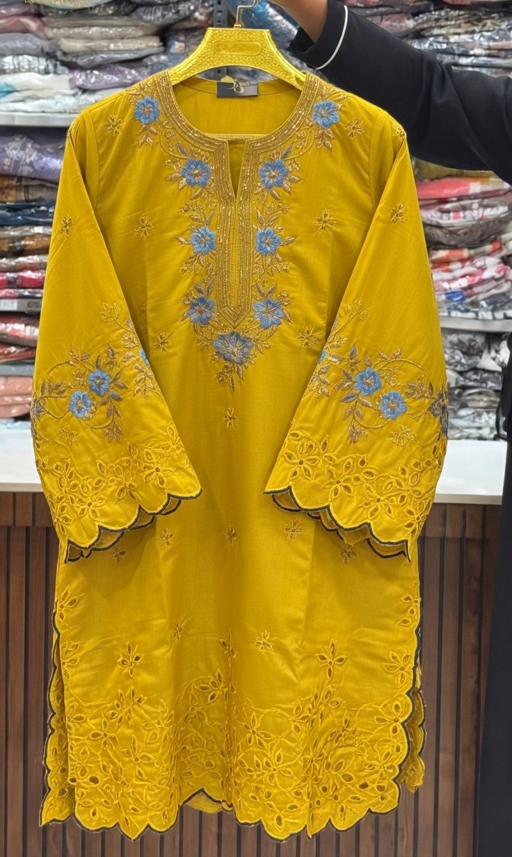 Noor Elegant White Embroidered Kurta Set