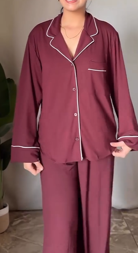 Candy Stripe Heart & Star Print Cotton Nightsuit Set