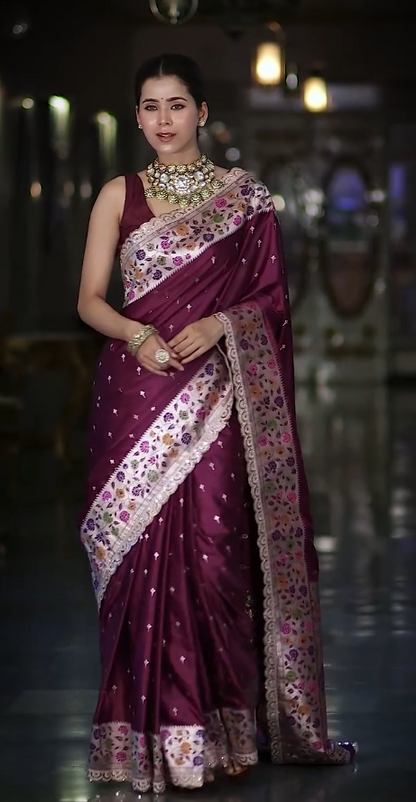 Festive Glam: Floral Paithani Border Saree Look ✨