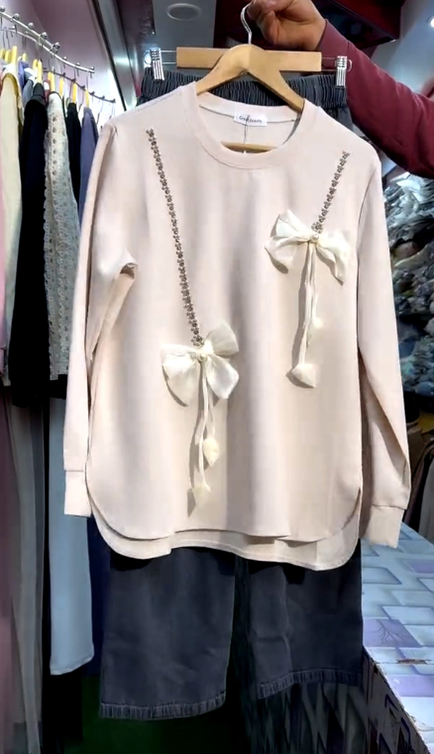 Elegant Bow Detail  Top with Denim Pant | Stylish Casual & Daily Wear Outfit
