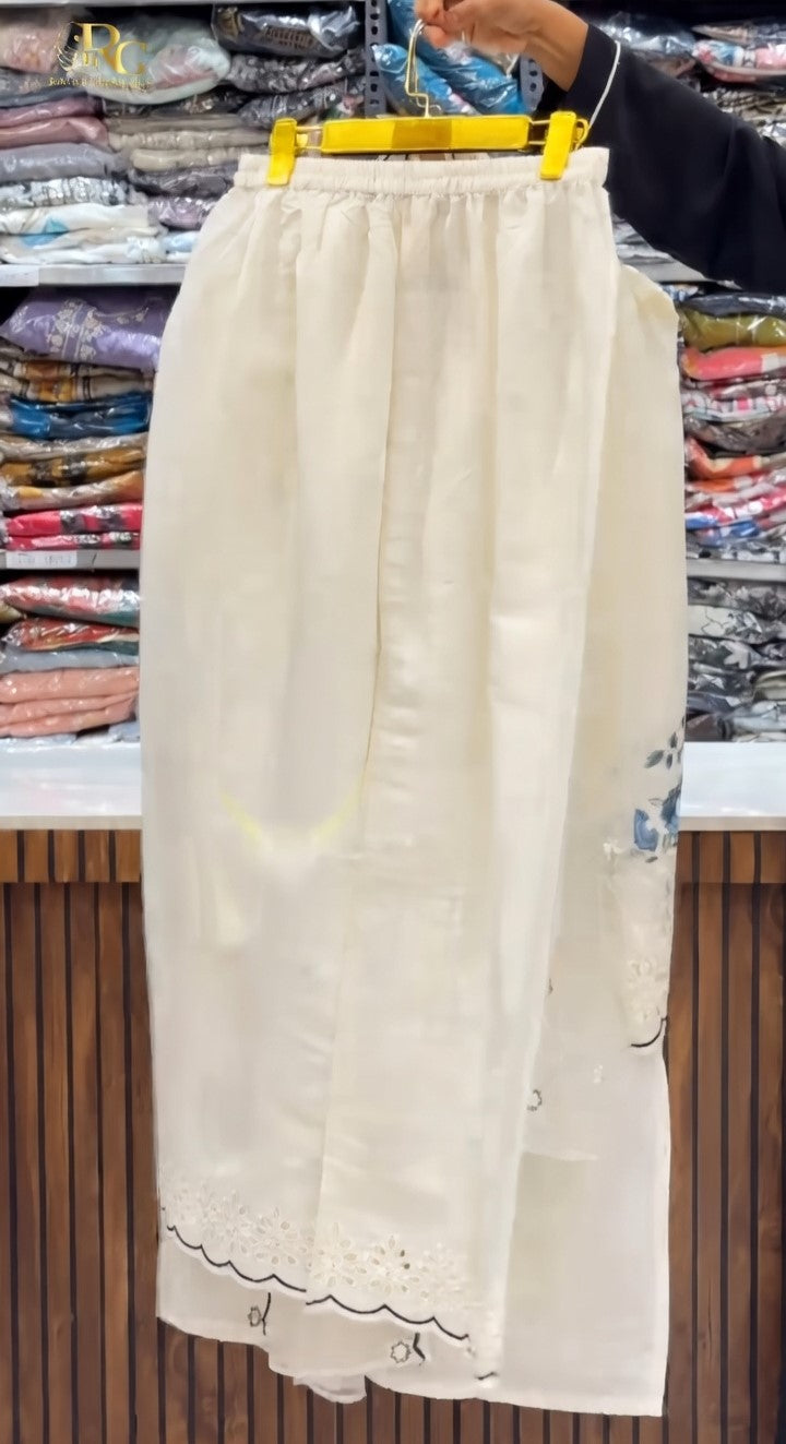 Noor Elegant White Embroidered Kurta Set