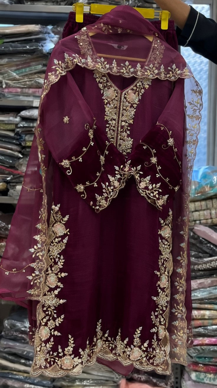 Embroidered Kurta Set with Dupatta